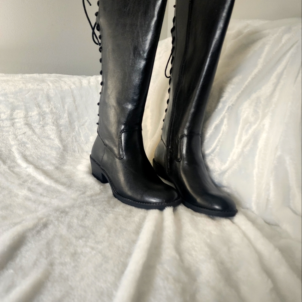 Boots by Sofft Black Leather Adjustable Calf